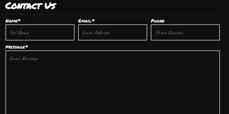 The contact page of Poole Wordsmiths - which shows my simple yet effective design method.